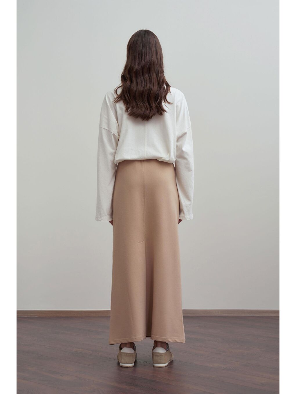 Bej Vizon-Pamuklu Kalem Etek-3