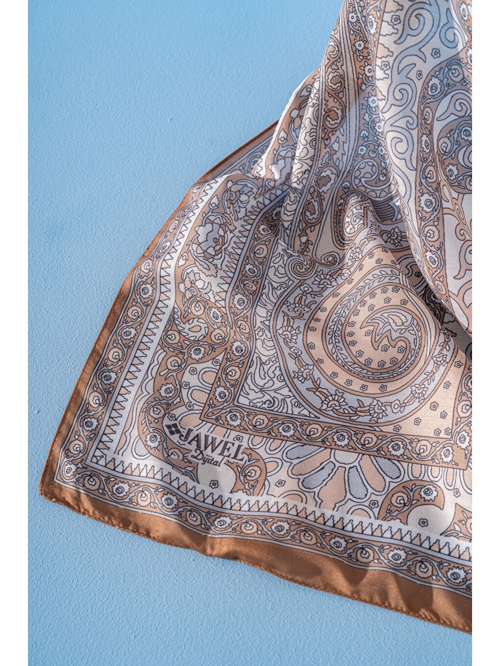 Sarı Kadın Etnik Desen Soft Tlos Şal-1