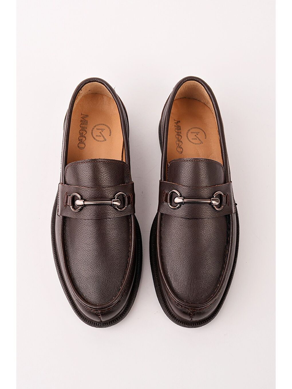 Kahverengi ALFRED Hakiki Deri Metal Tokalı Rahat Taban Erkek Günlük Klasik Casual Ayakkabı-4