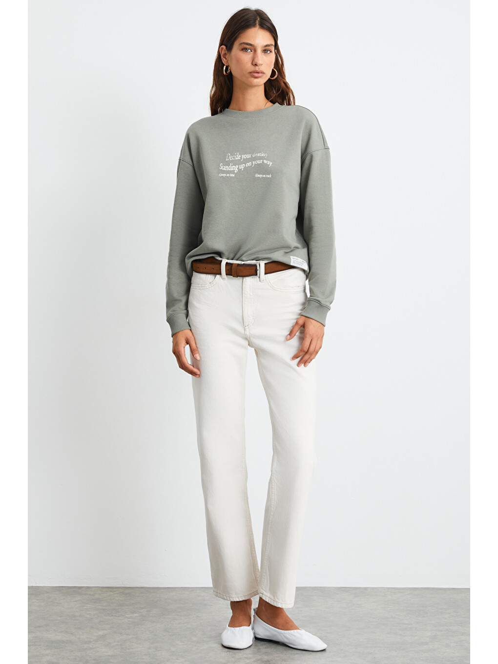 Ronja Kadın Açık Yeşil Sweatshirt-1