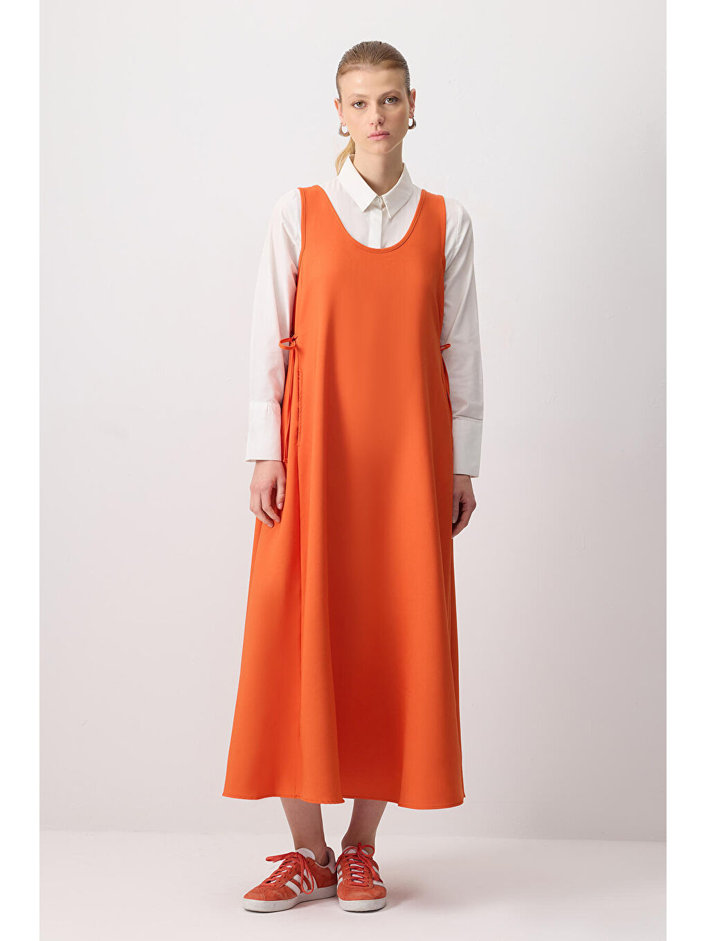 Turuncu Oversıze Krep Jile