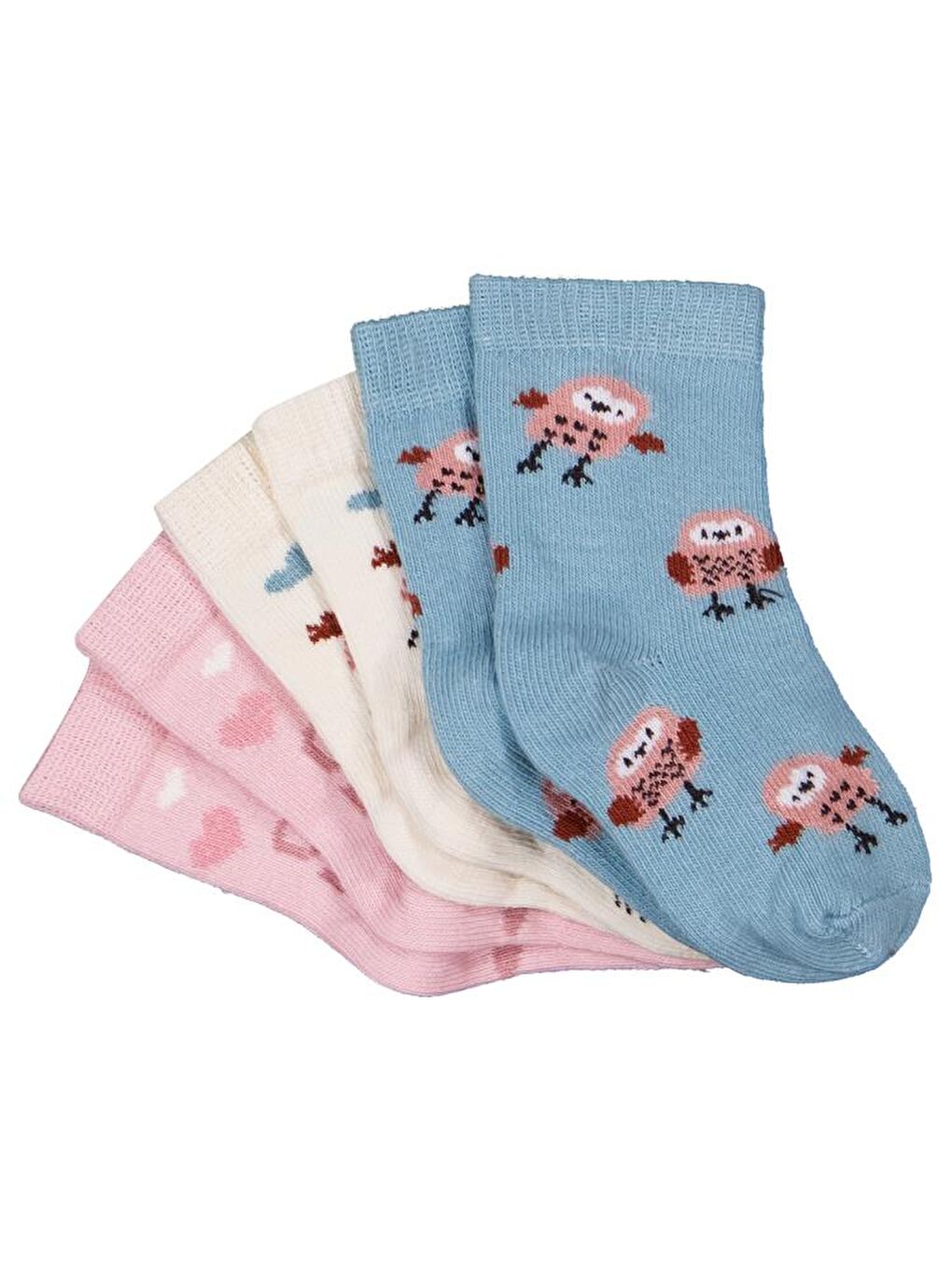 Beyaz Baby Cute Bird 3'lü 6- Bebek Kız Çorap Set-4