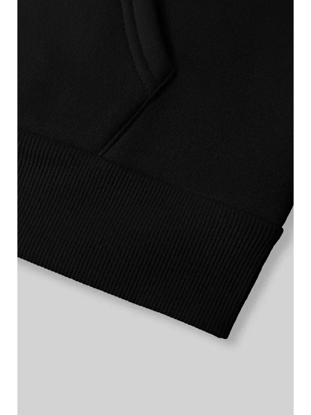 Unisex Siyah Fermuar Kapüşonlu Sweatshirt-2