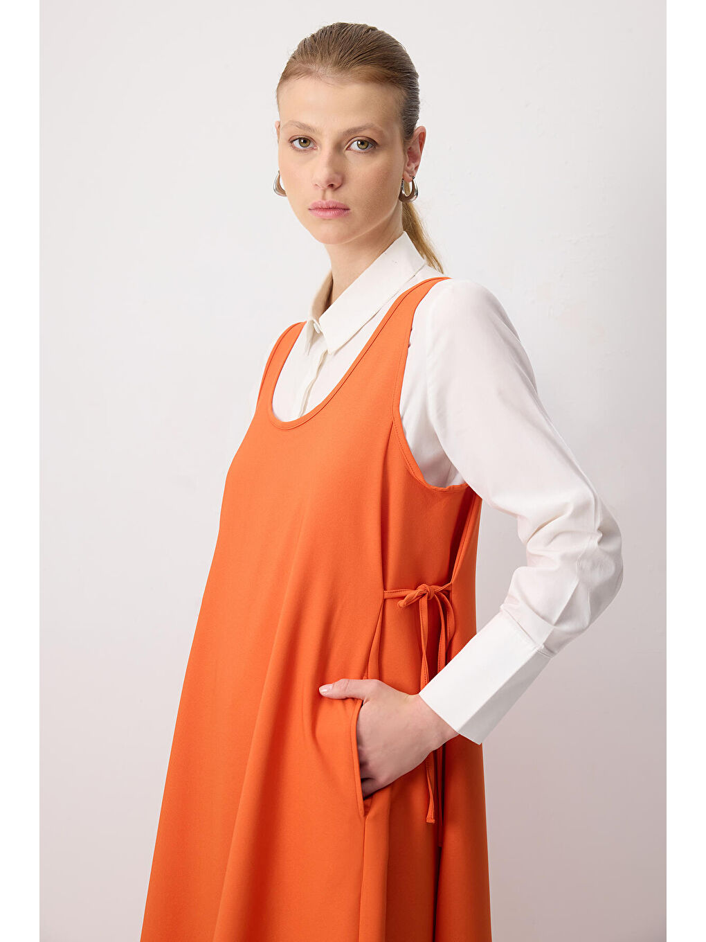 Turuncu Oversıze Krep Jile-1