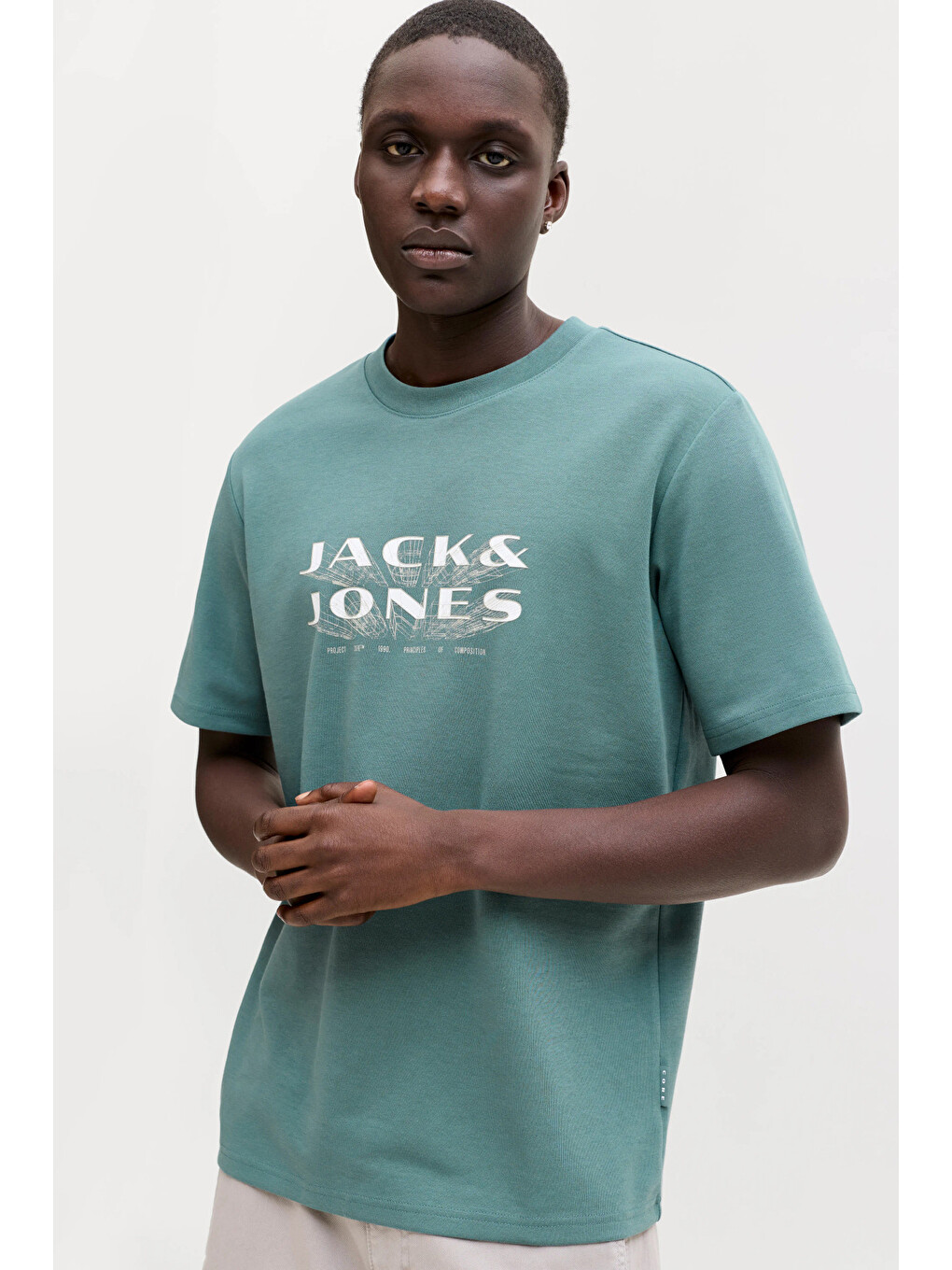 Petrol Core Jcofusion Logo Baskılı Pamuk Karışımlı T Shirt 12289880-1