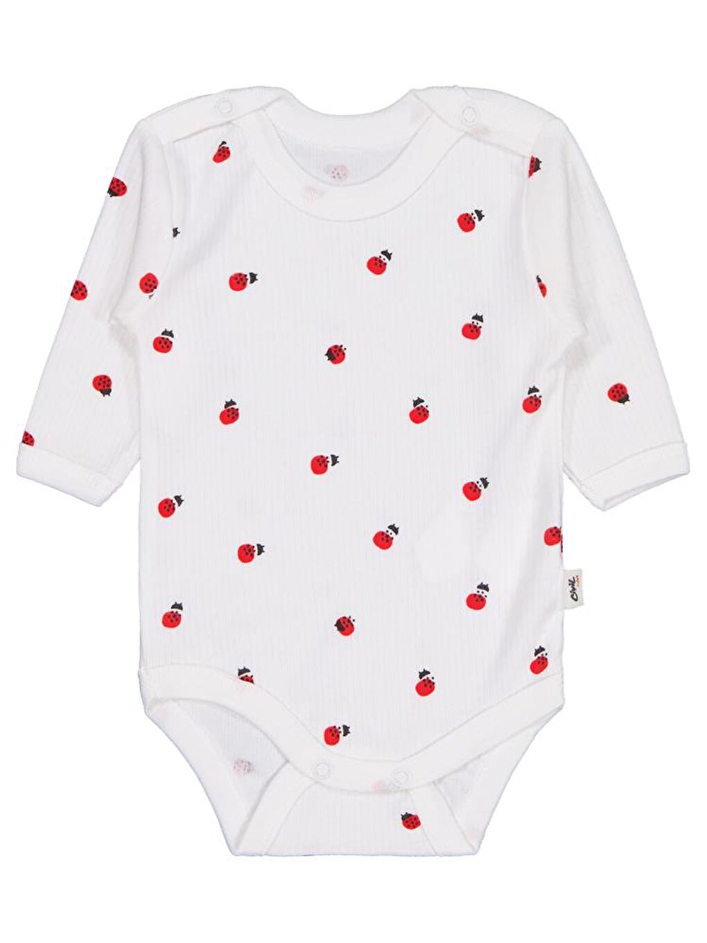 Ekru Baby Uğur Böceği Empirme 0-48 Ay Çıtçıtlı Badi