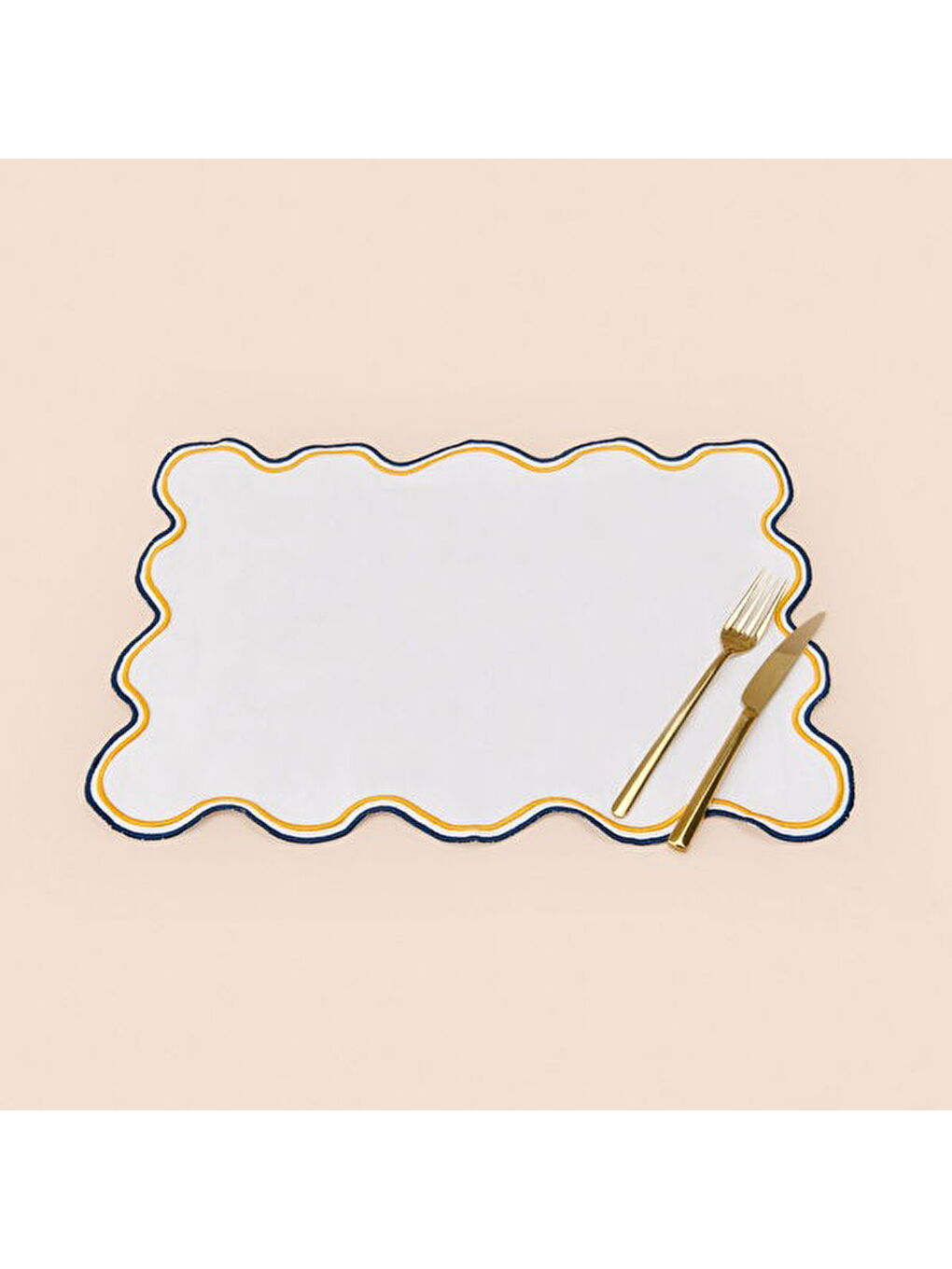 Sarı Soft Nonna Amerikan Servis - Hardal / Mavi - 30x50 cm-2