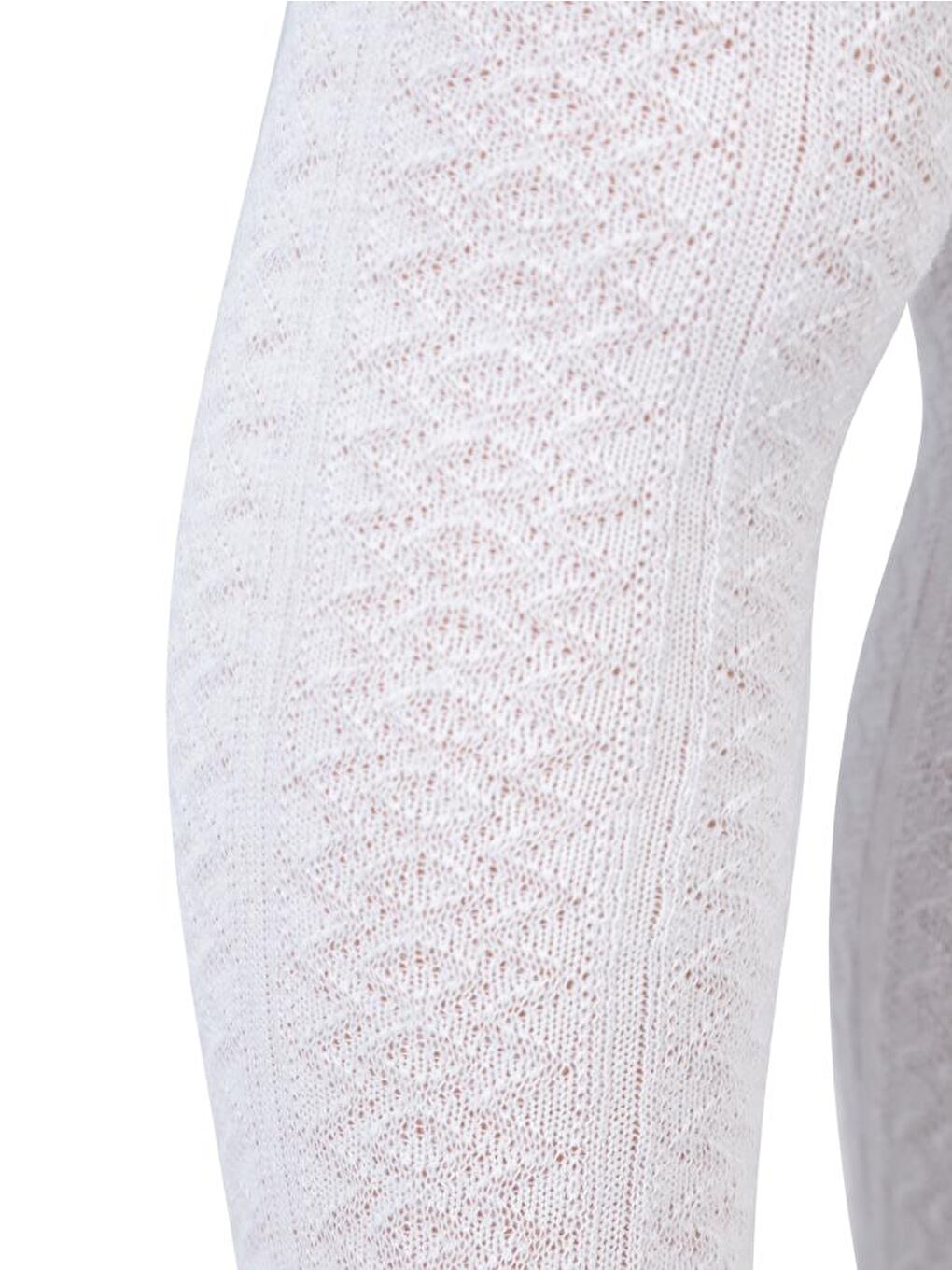 Beyaz Flora 2-12 Yaş Çocuk Kız Külotlu Çorap-1