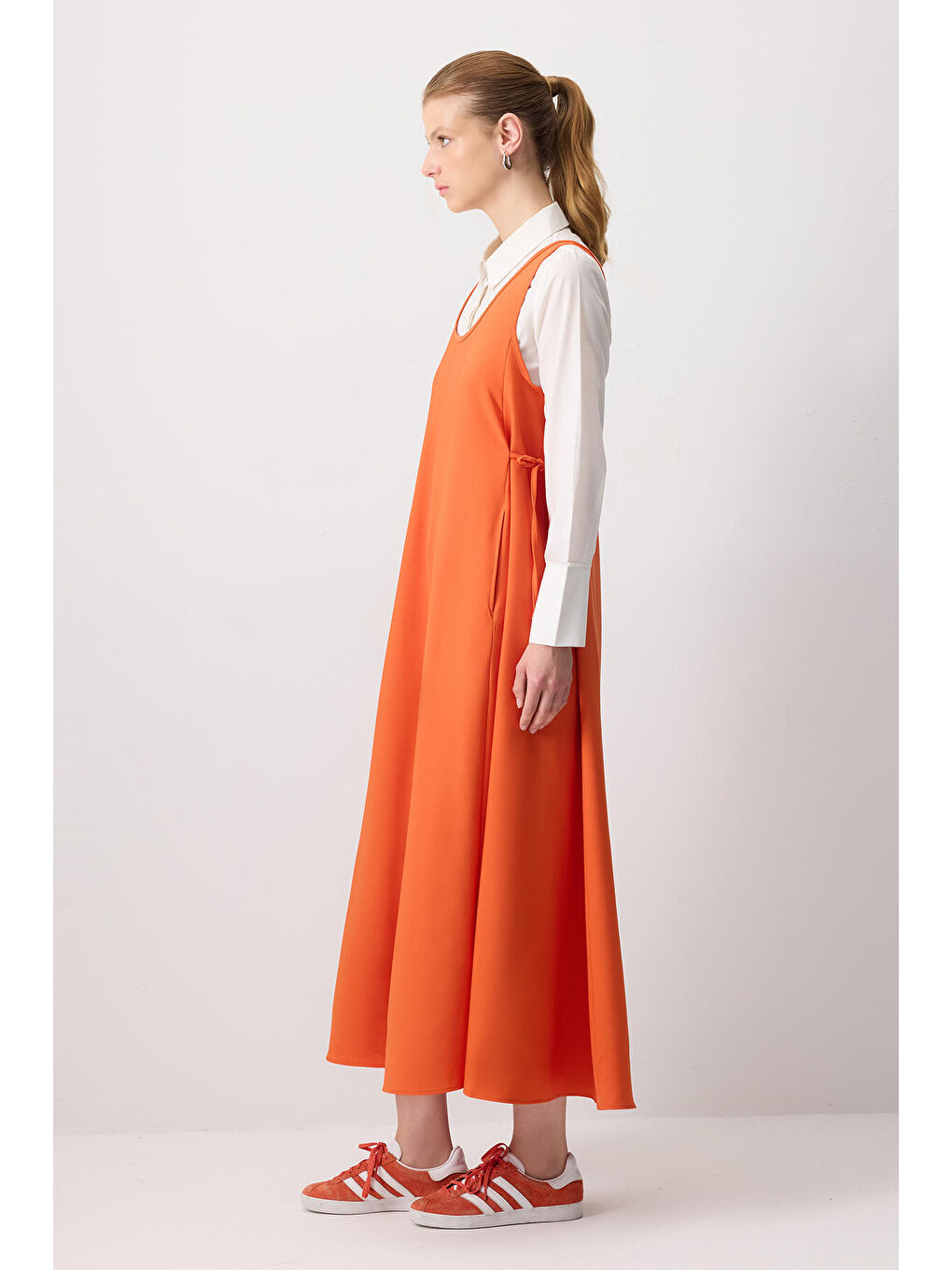 Turuncu Oversıze Krep Jile-2