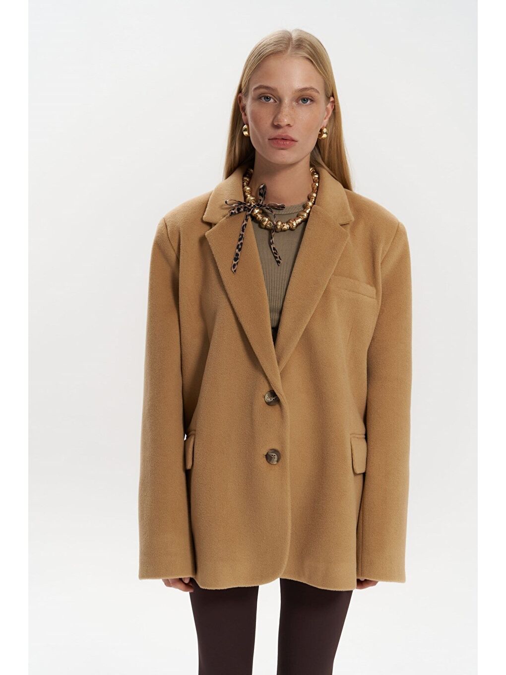 Kahverengi Howell Taba Blazer Ceket-1