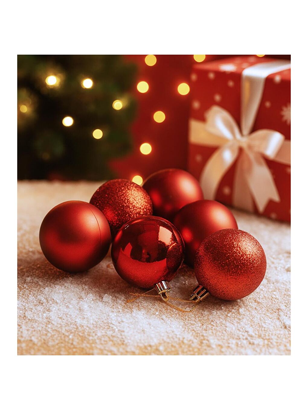 Karışık Yılbaşı Ağaç Süsü Top Seti – 6 Adet-1