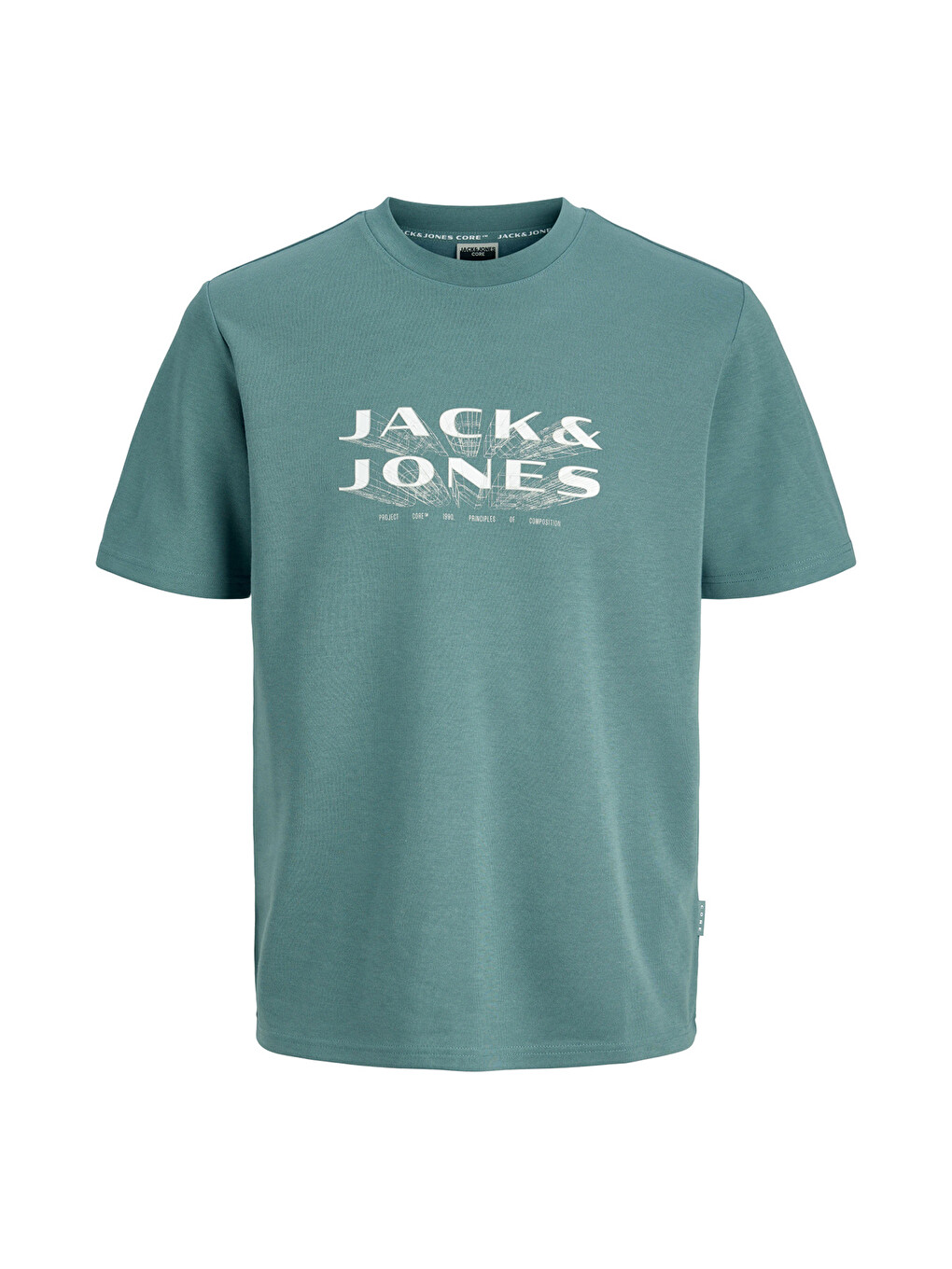 Petrol Core Jcofusion Logo Baskılı Pamuk Karışımlı T Shirt 12289880-5