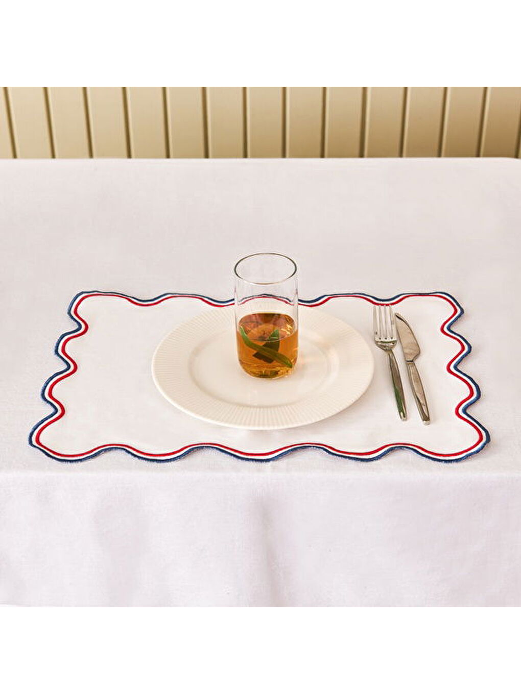 Soft Nonna Amerikan Servis - Mavi / Kırmızı - 30x50 cm-1