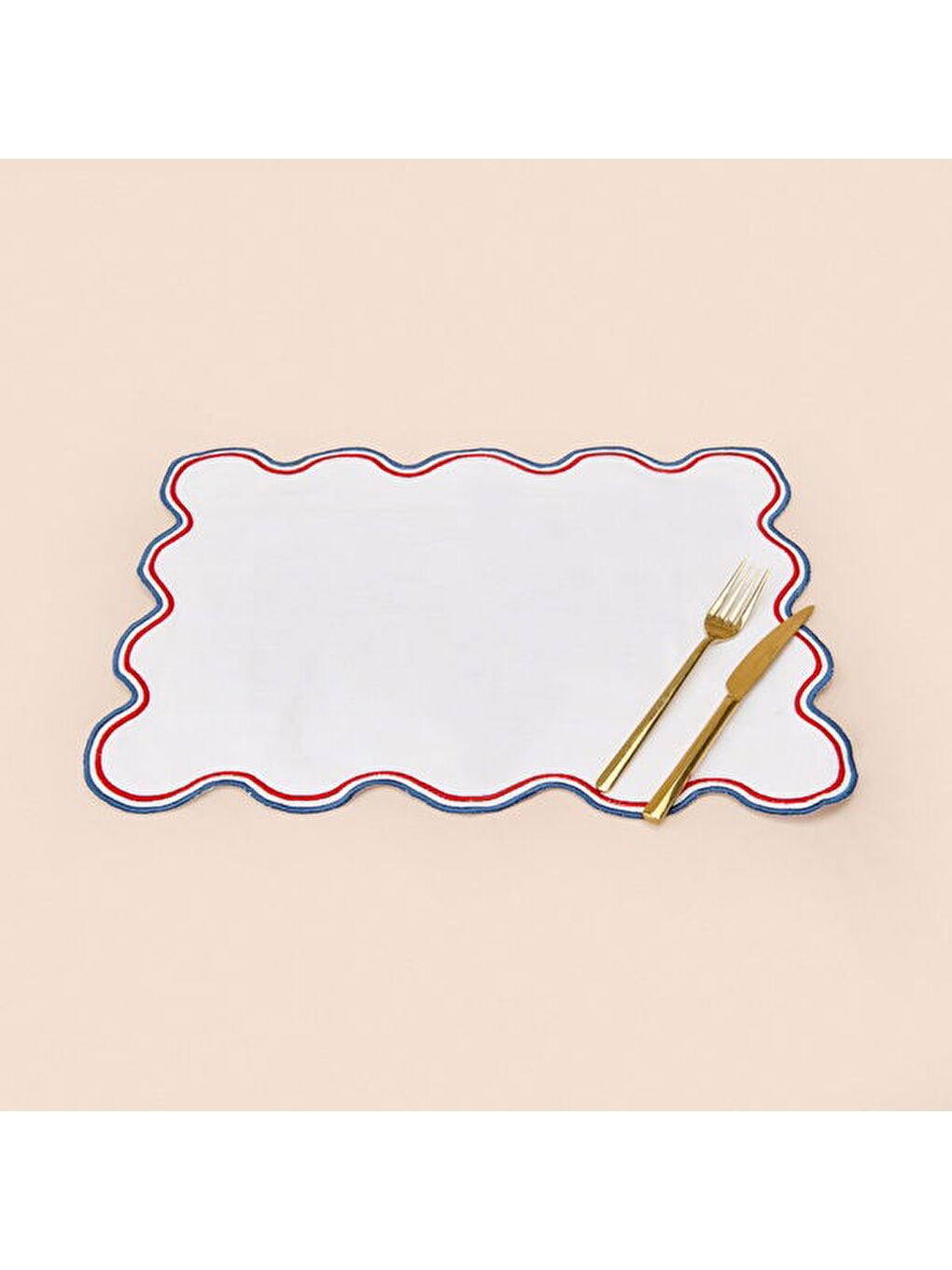 Soft Nonna Amerikan Servis - Mavi / Kırmızı - 30x50 cm-4