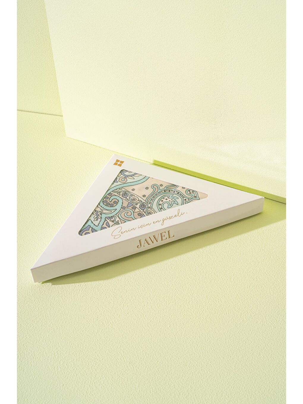 Turkuaz Kadın Etnik Desen Soft Tlos Şal-2