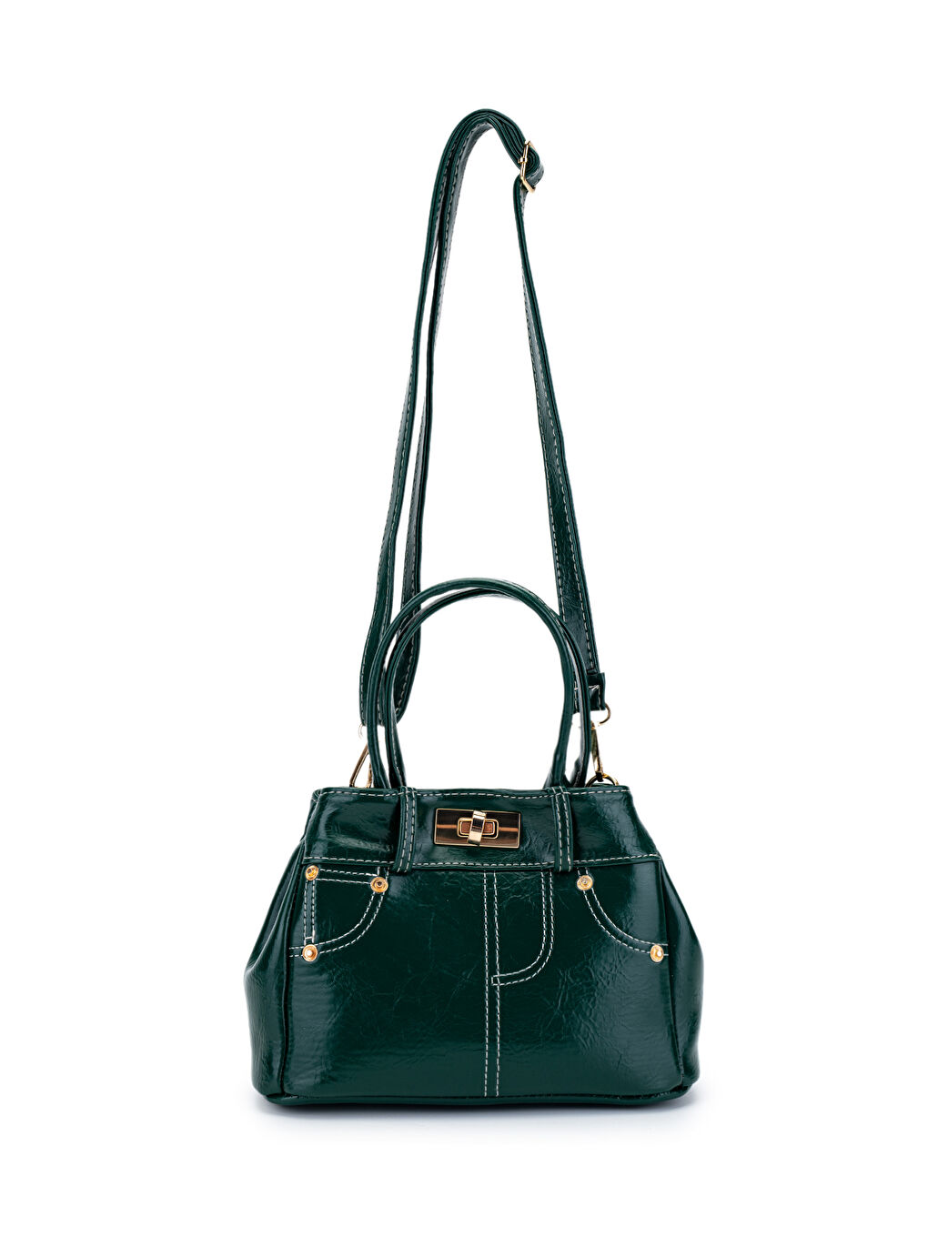 Suni Deri Kadın Çapraz Çanta Dirty Yeşil-1