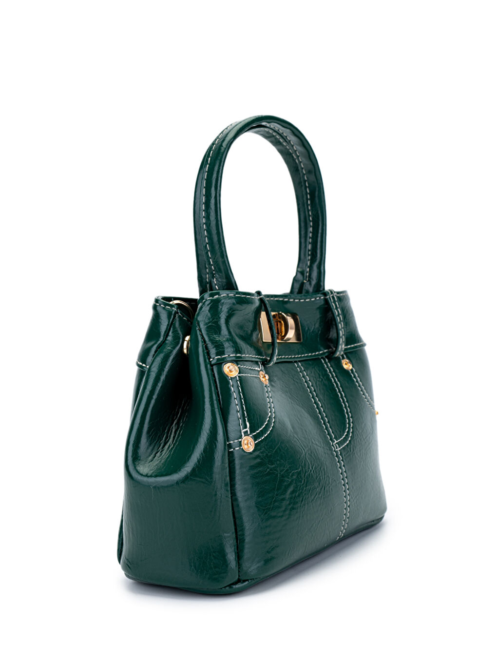 Suni Deri Kadın Çapraz Çanta Dirty Yeşil-2