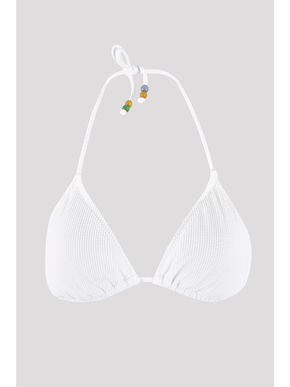 Beyaz Square Wick Üçgen Tek Üst Bikini