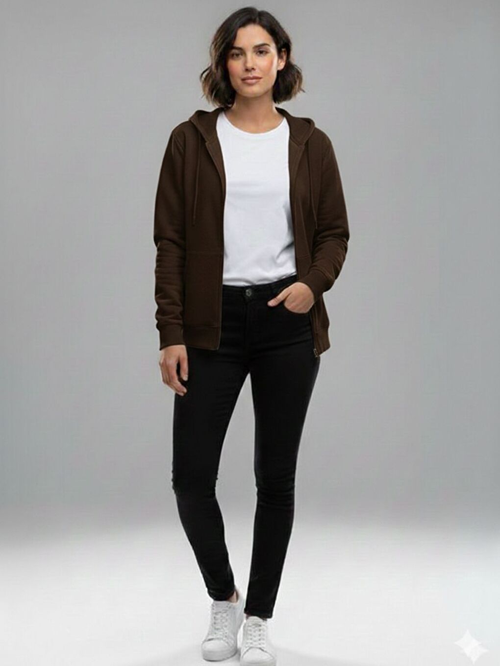 Kadın Kahverengi Standart Kalıp Hırka