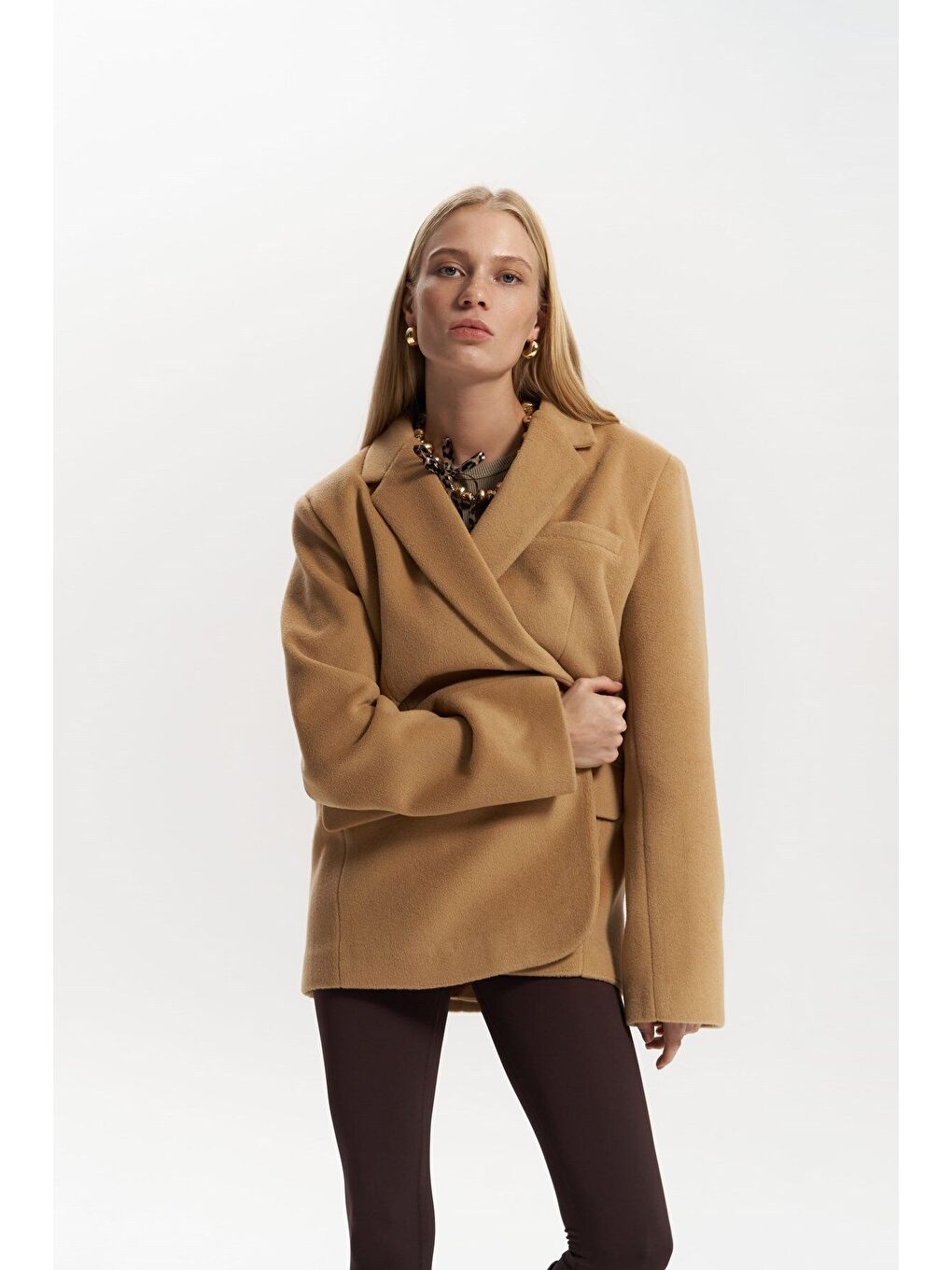 Kahverengi Howell Taba Blazer Ceket-6