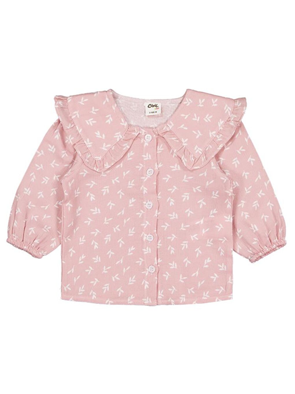 Pembe Baby Çiçek Baskılı 6-18 Ay Gömlek
