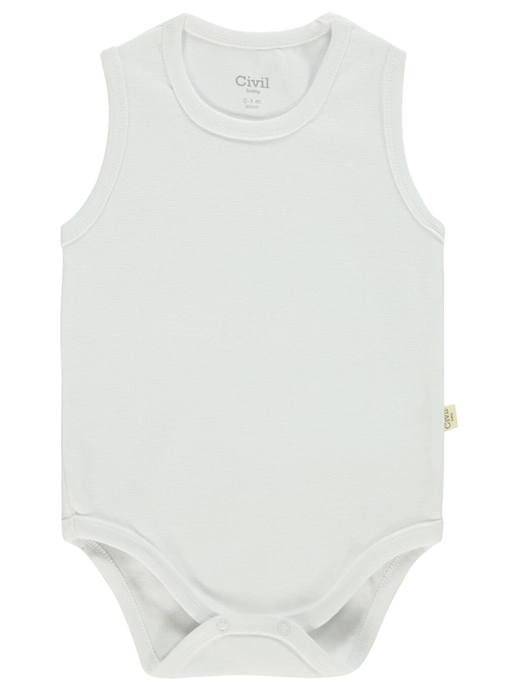 Baby Organik 5 li Sıfır Kol Çıtçıtlı Badi - Ekru 0-1 Ay-2