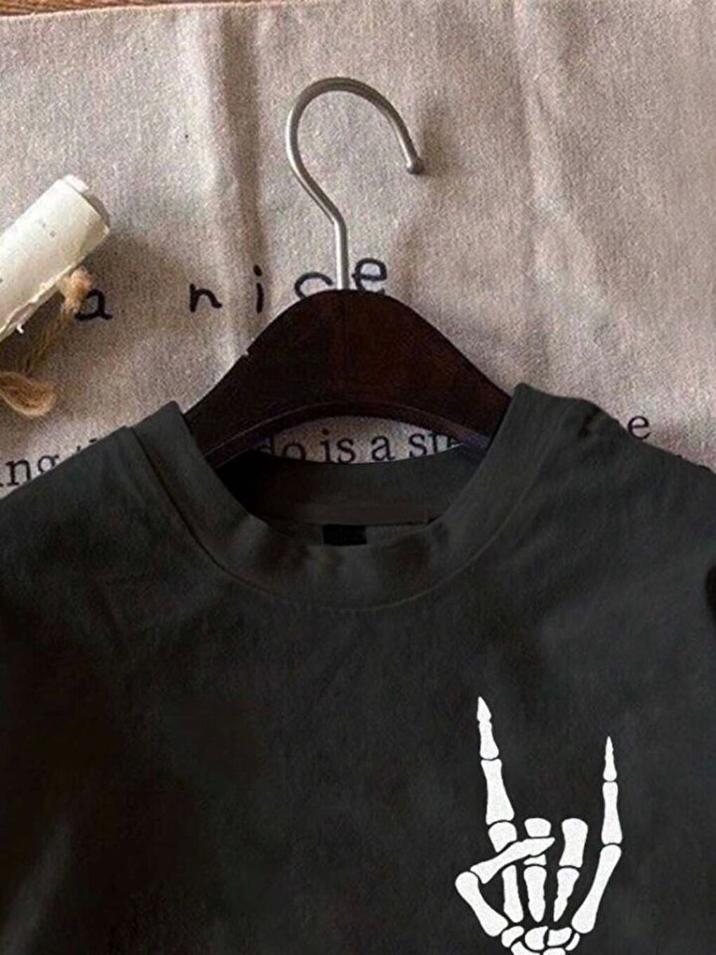 Erkek Baskılı Oversize T-shirt - Siyah-1