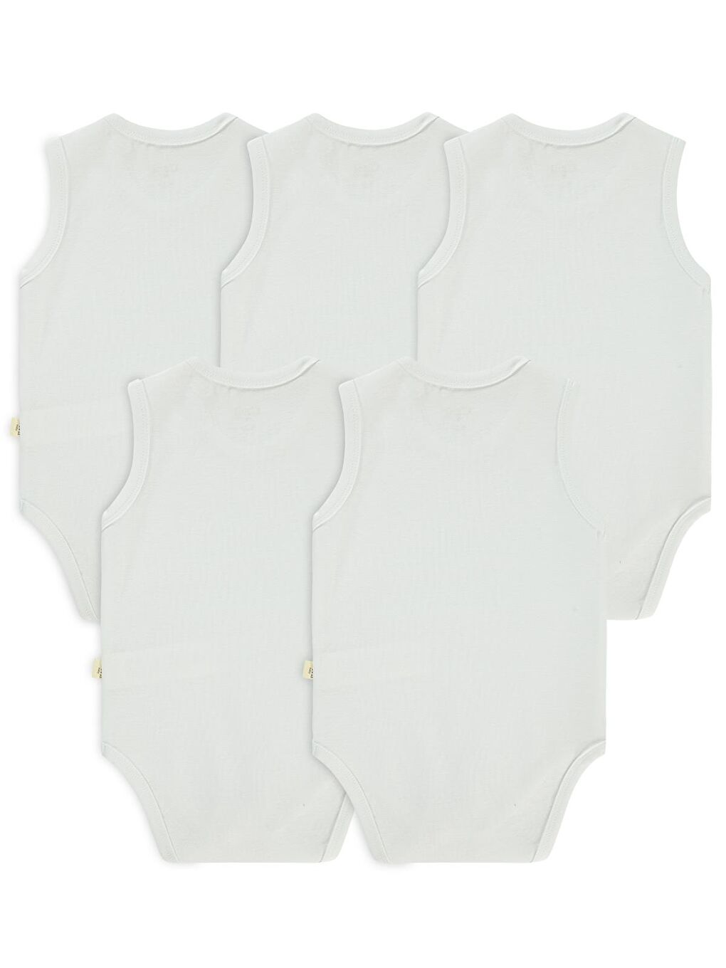 Baby Organik 5 li Sıfır Kol Çıtçıtlı Badi - Ekru 0-1 Ay-3