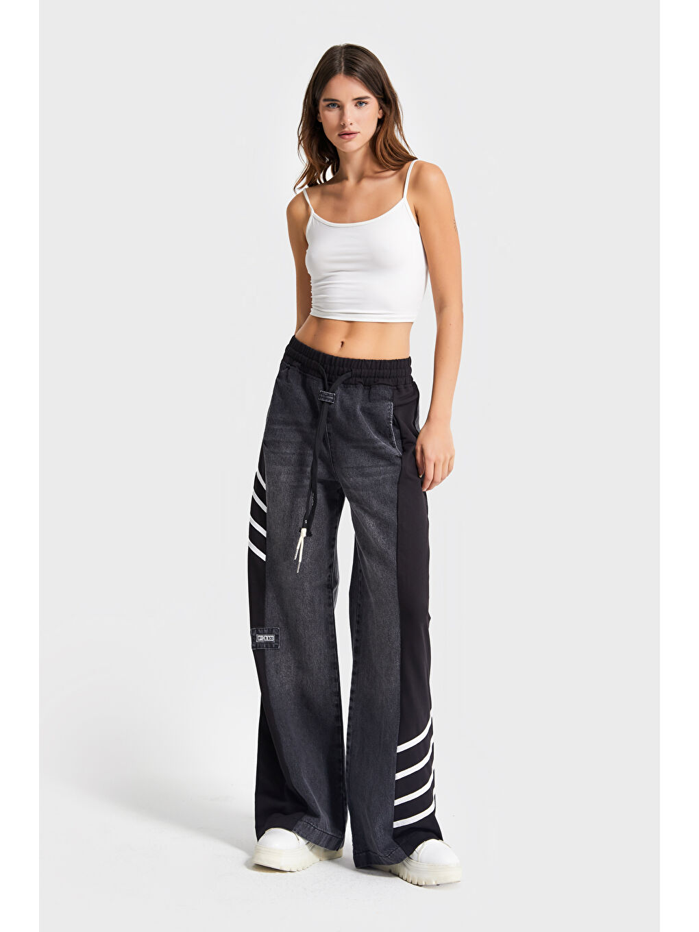 Gri Kadın Füme Renk 2w5-1 Straight Fit Çift Parça Denim Jean-3