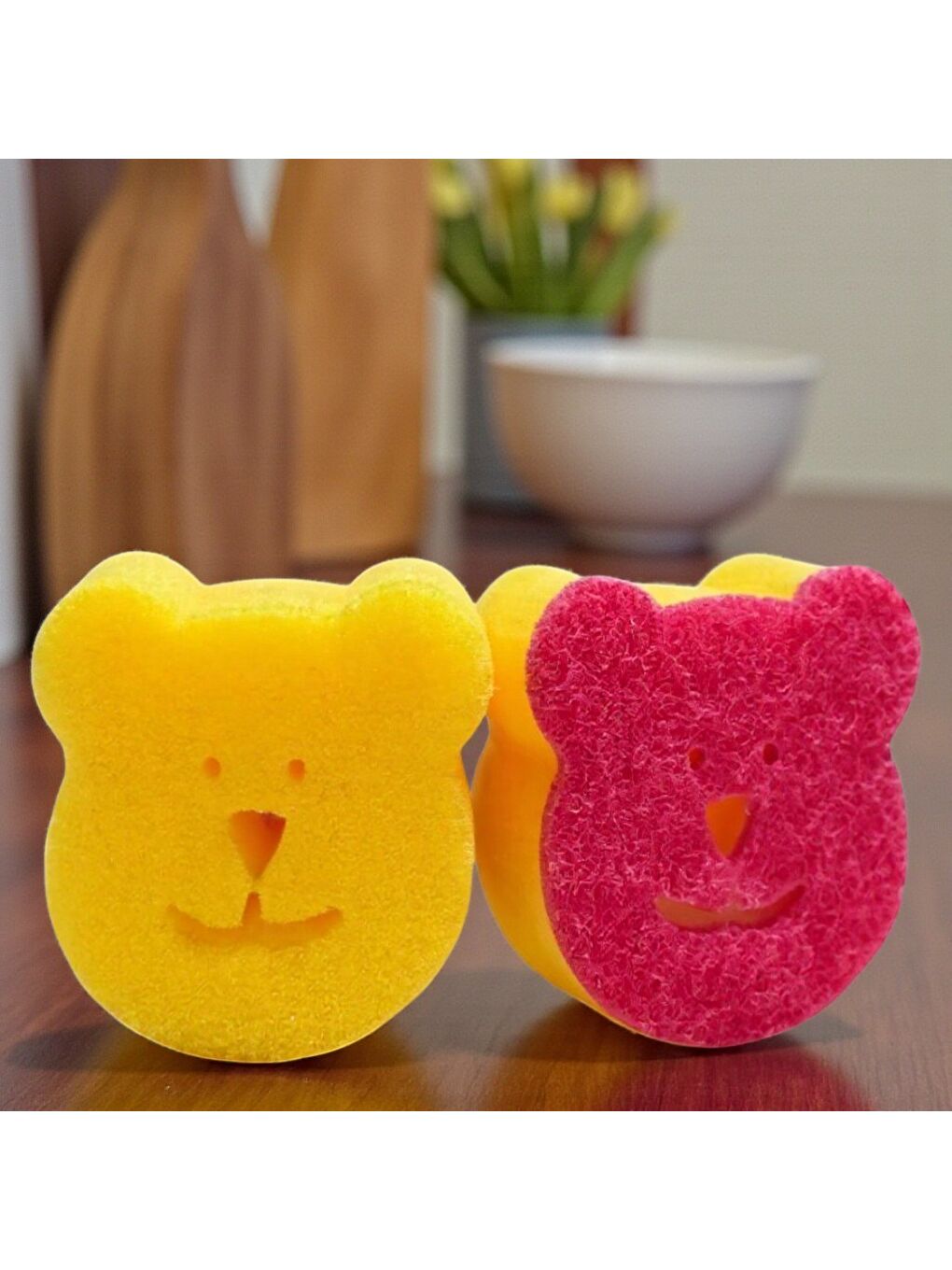 Sponge Çift Taraflı Gülen Yüz Çok Amaçlı Sihirli Bulaşık Süngeri 2 Adet-3