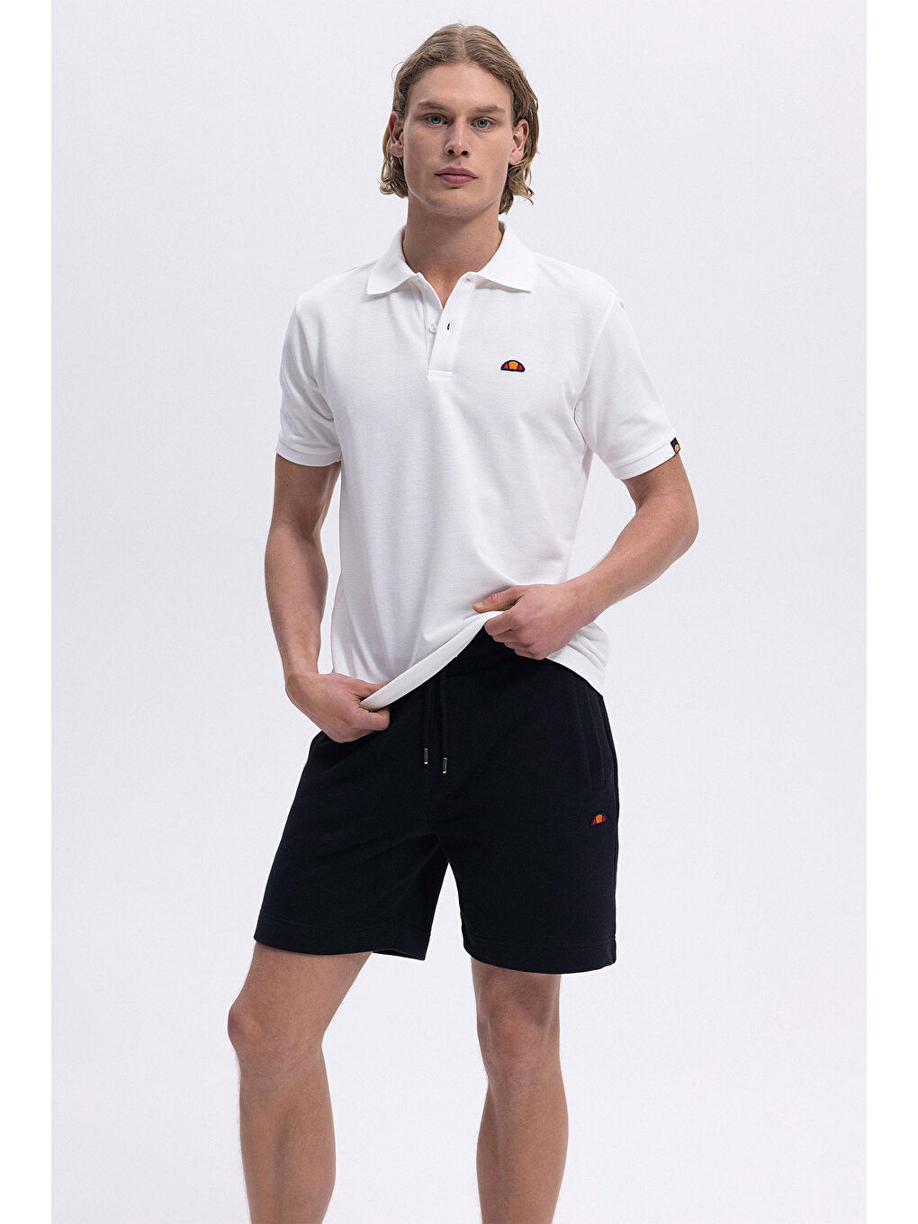 Siyah Pamuklu Regular Fit Logolu Şort EM622-BK-4