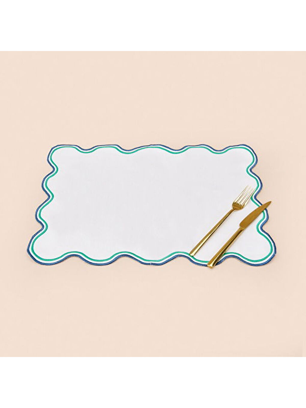 Soft Nonna Amerikan Servis - Yeşil / Mavi - 30x50 cm-5