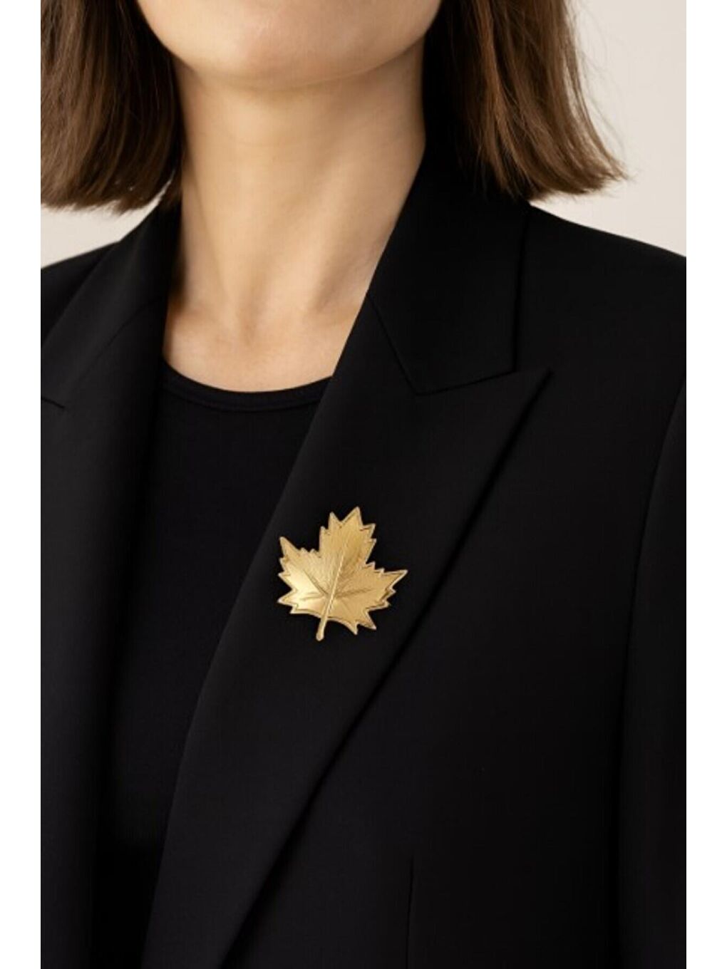 Sarı Altın Sonbahar Yaprağı Broş Yaka iğnesi