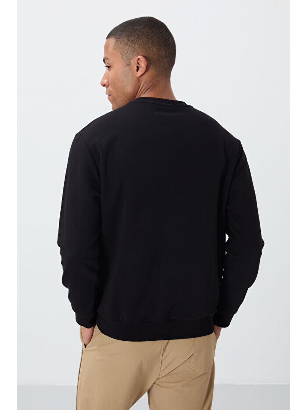 Rahat Form O Yaka 2li Paket Siyah Erkek Sweatshirt - 88020-3