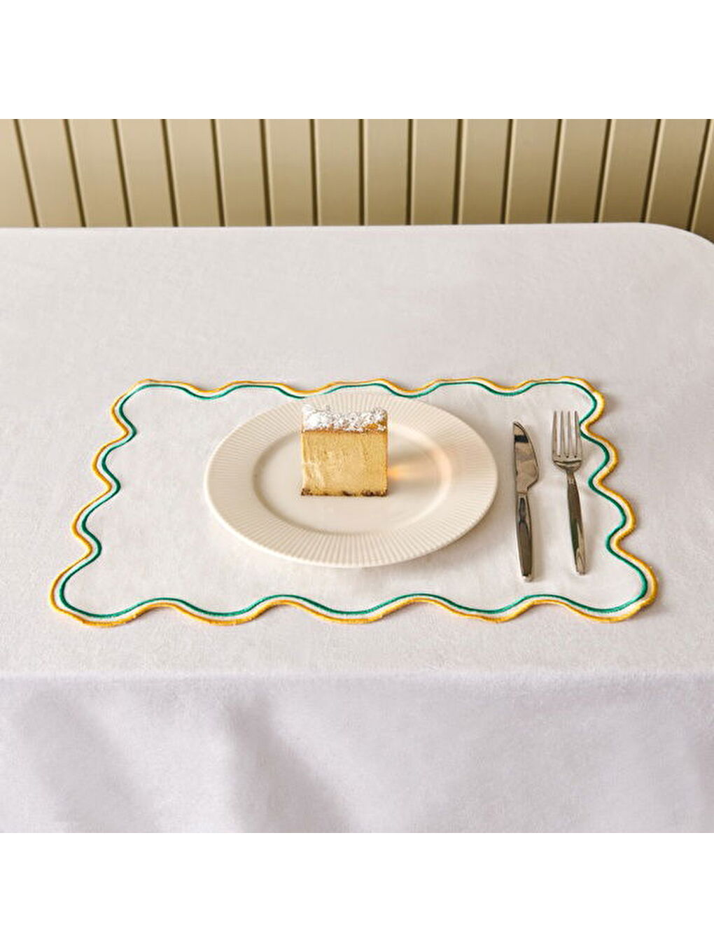 Karışık Soft Nonna Amerikan Servis - Hardal / Yeşil - 30x50 cm