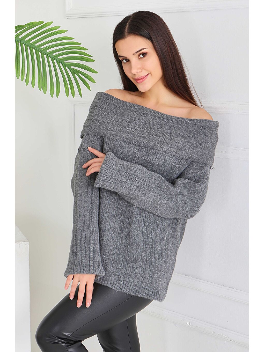 Madonna Yaka Triko Kazak Antrasit - 27983-ANTRASIT-2