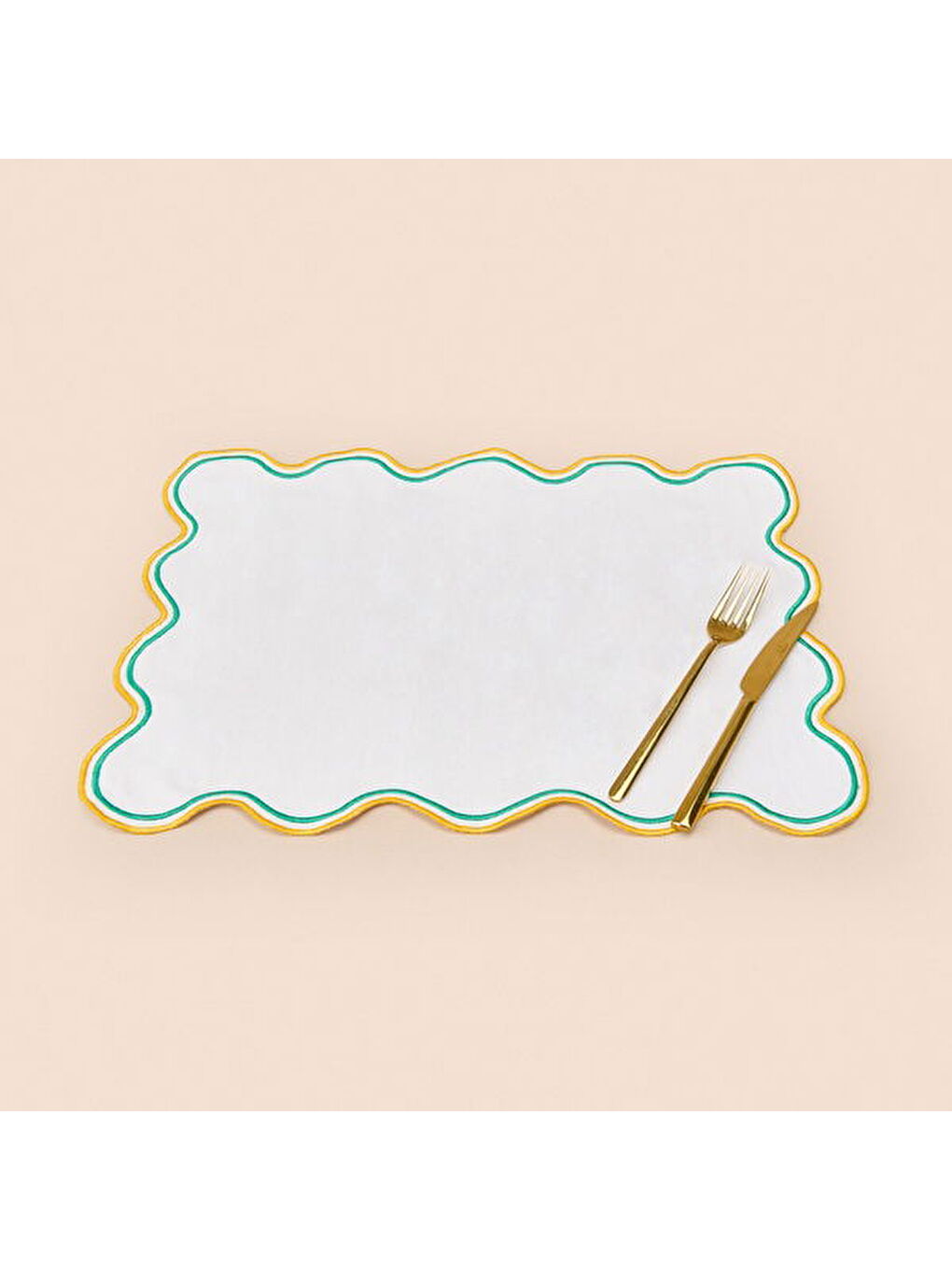 Karışık Soft Nonna Amerikan Servis - Hardal / Yeşil - 30x50 cm-2