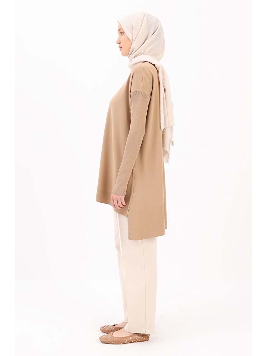 Kahverengi Bisküvi-Önü Kısa Arkası Uzun Tunik-1