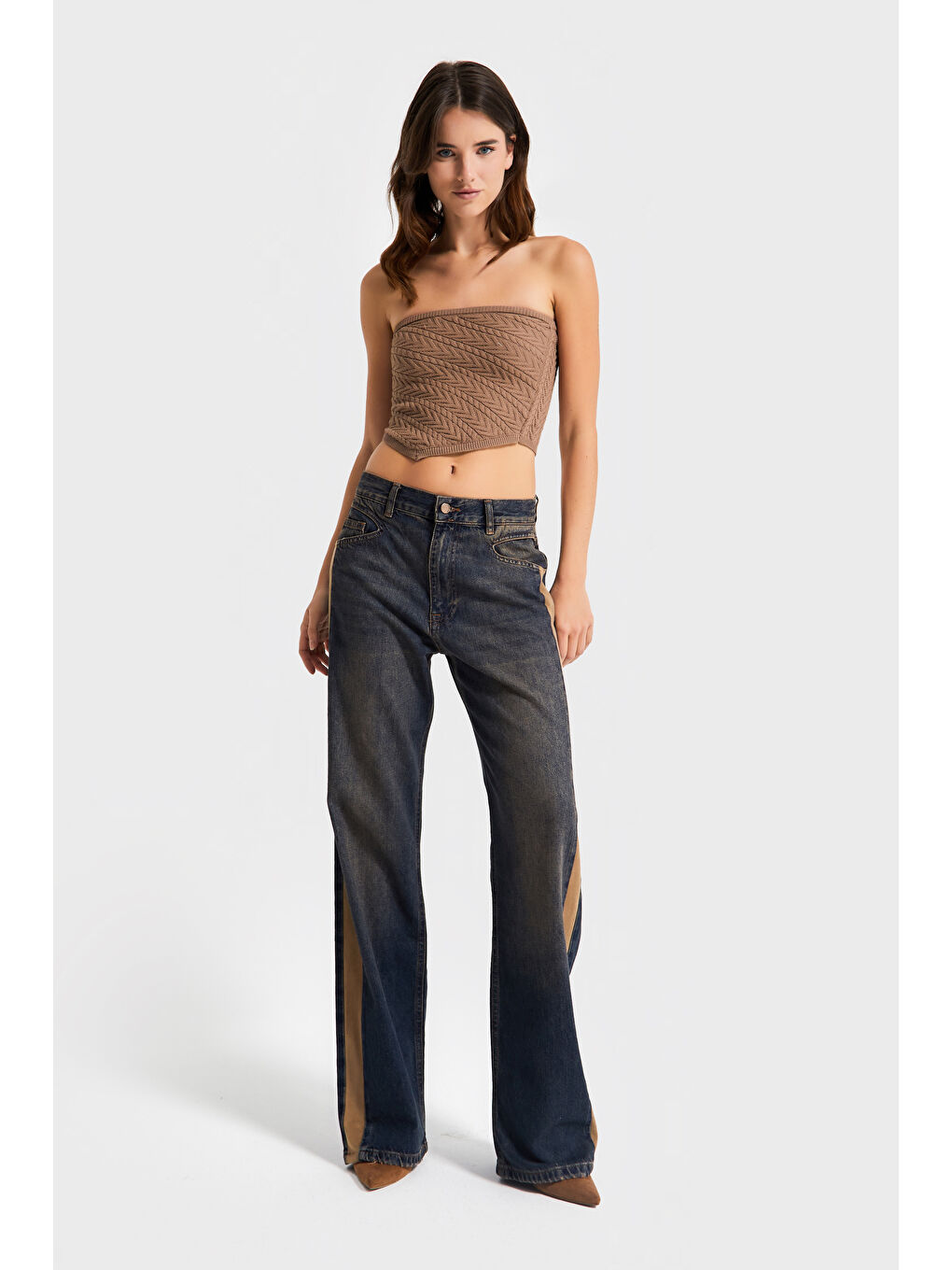 Mavi Kadın T.Kot Rengi 2w5-8 Loose Fit Yan Süet Şerit Detaylı Özel Tasarım Denim Jean-4