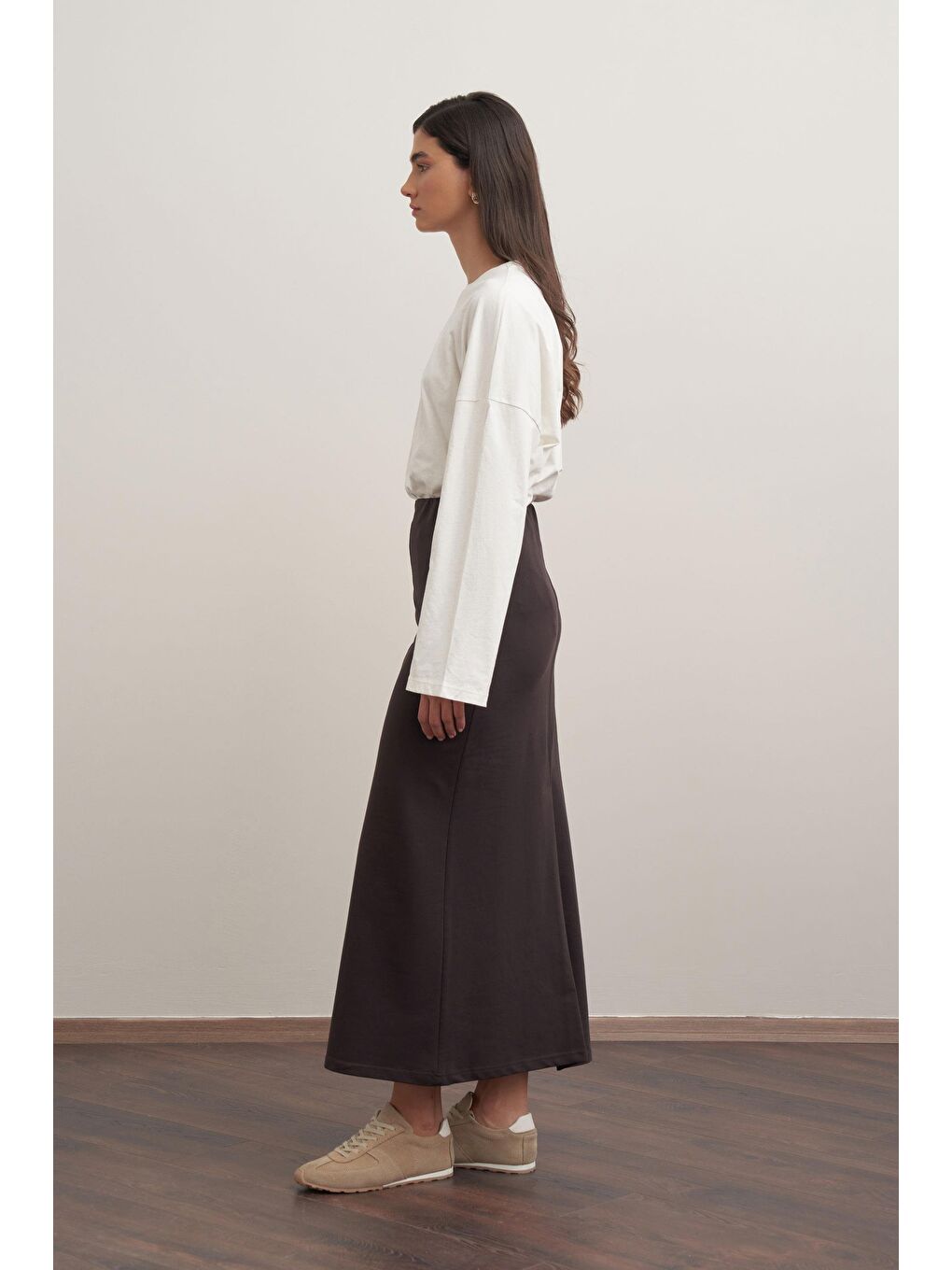 Kahverengi Acı Kahve-Pamuklu Kalem Etek-1