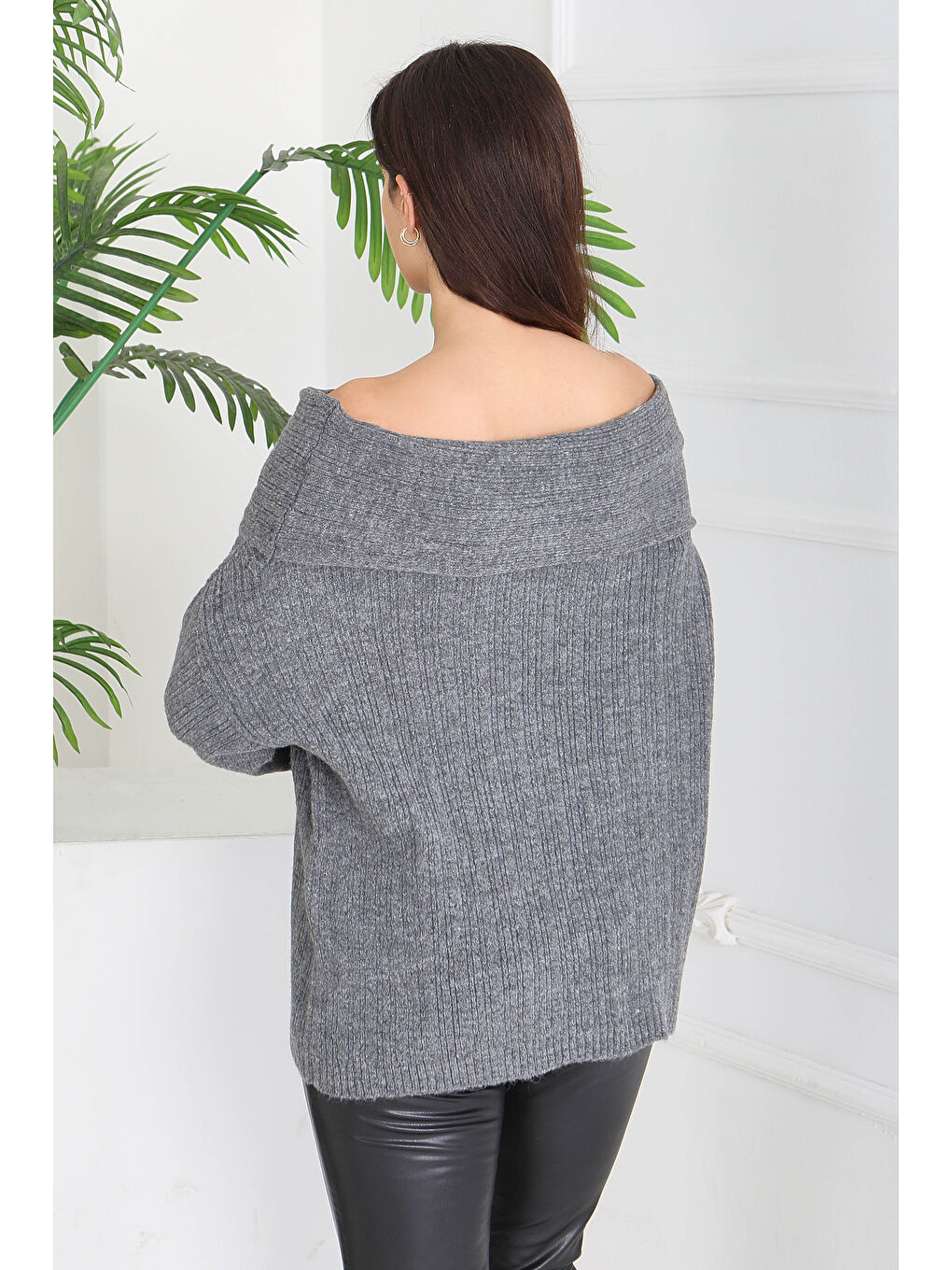 Madonna Yaka Triko Kazak Antrasit - 27983-ANTRASIT-3