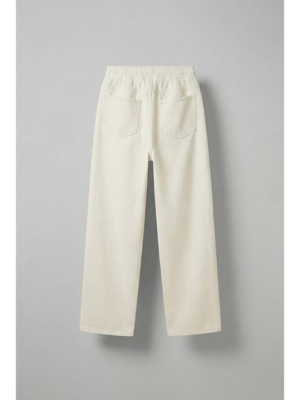 Erkek Baggy Fit Gabardin Kumaş Pantolon Ekru-1