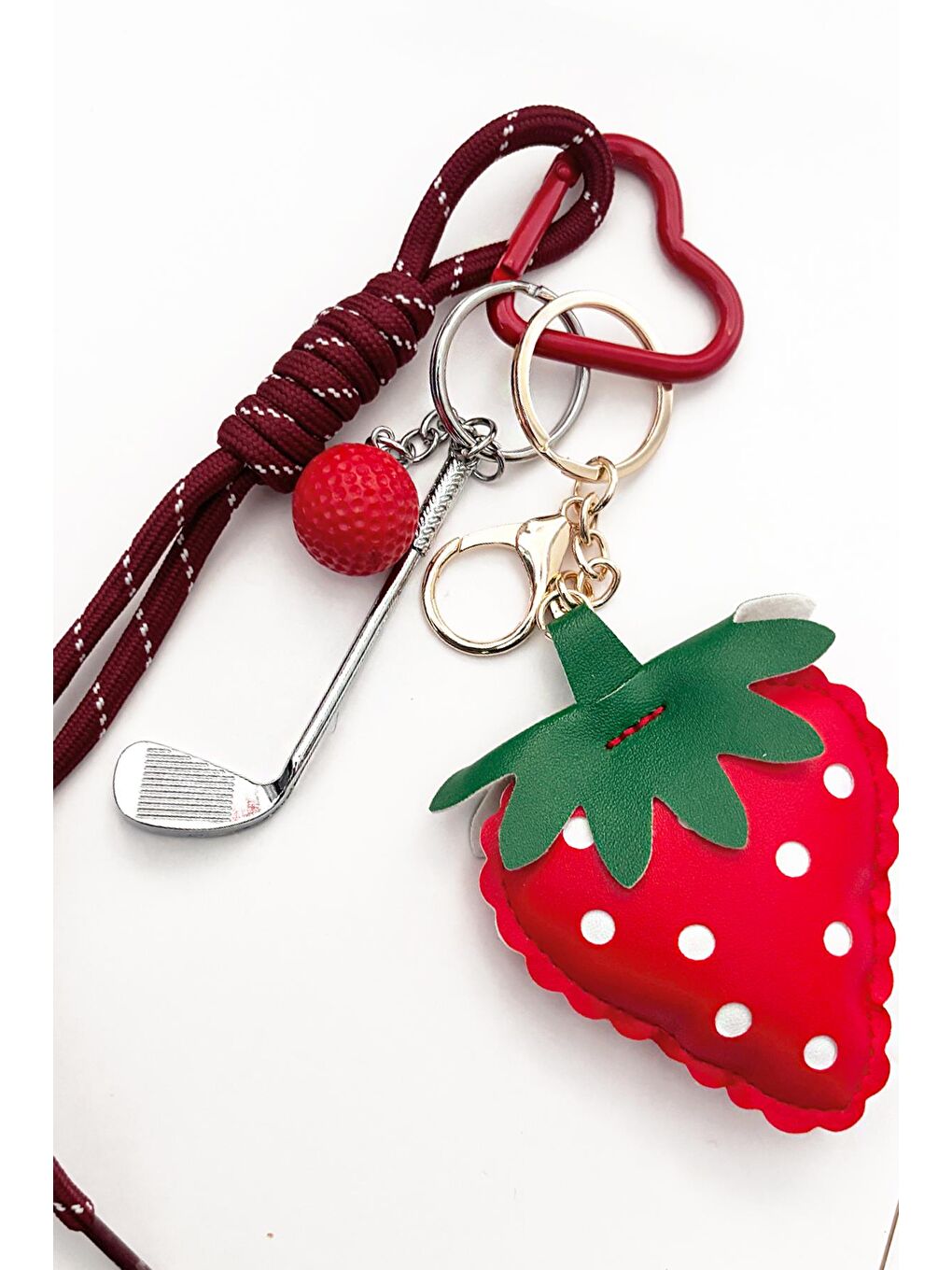 Kırmızı Tatlı Çilek Figürlü Charm Anahtarlık Çanta Süsü-2
