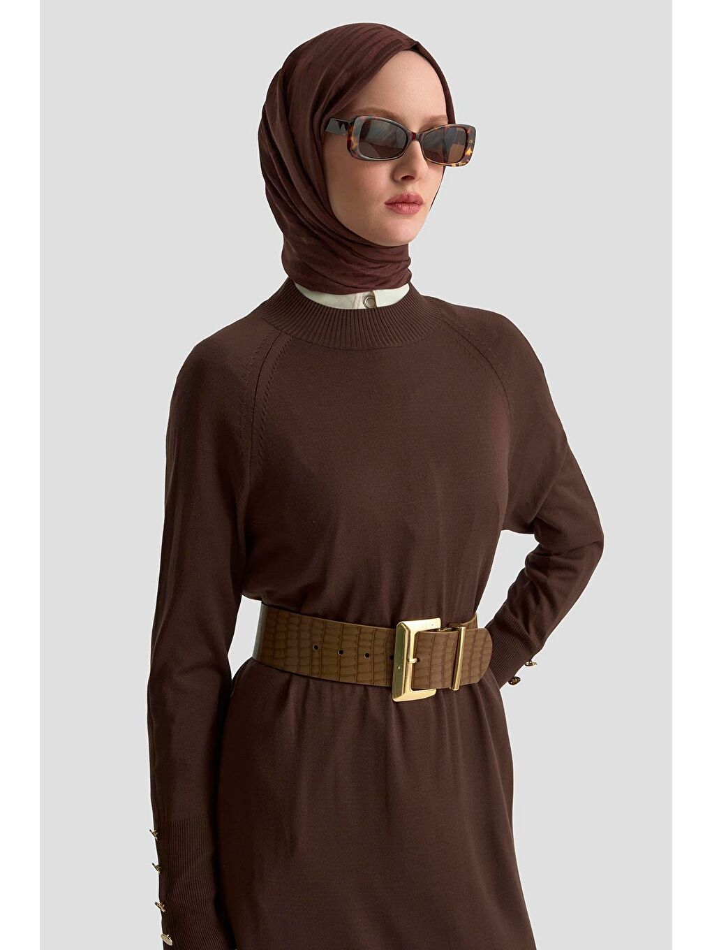 Kahverengi Elbise 25Kd7002 Acı Kahve