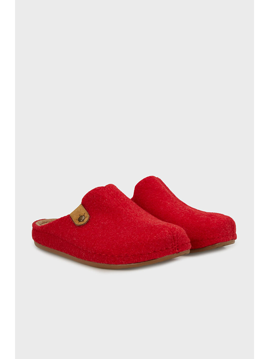 Kırmızı Keçe Kışlık Ev Terlik 6711002-1