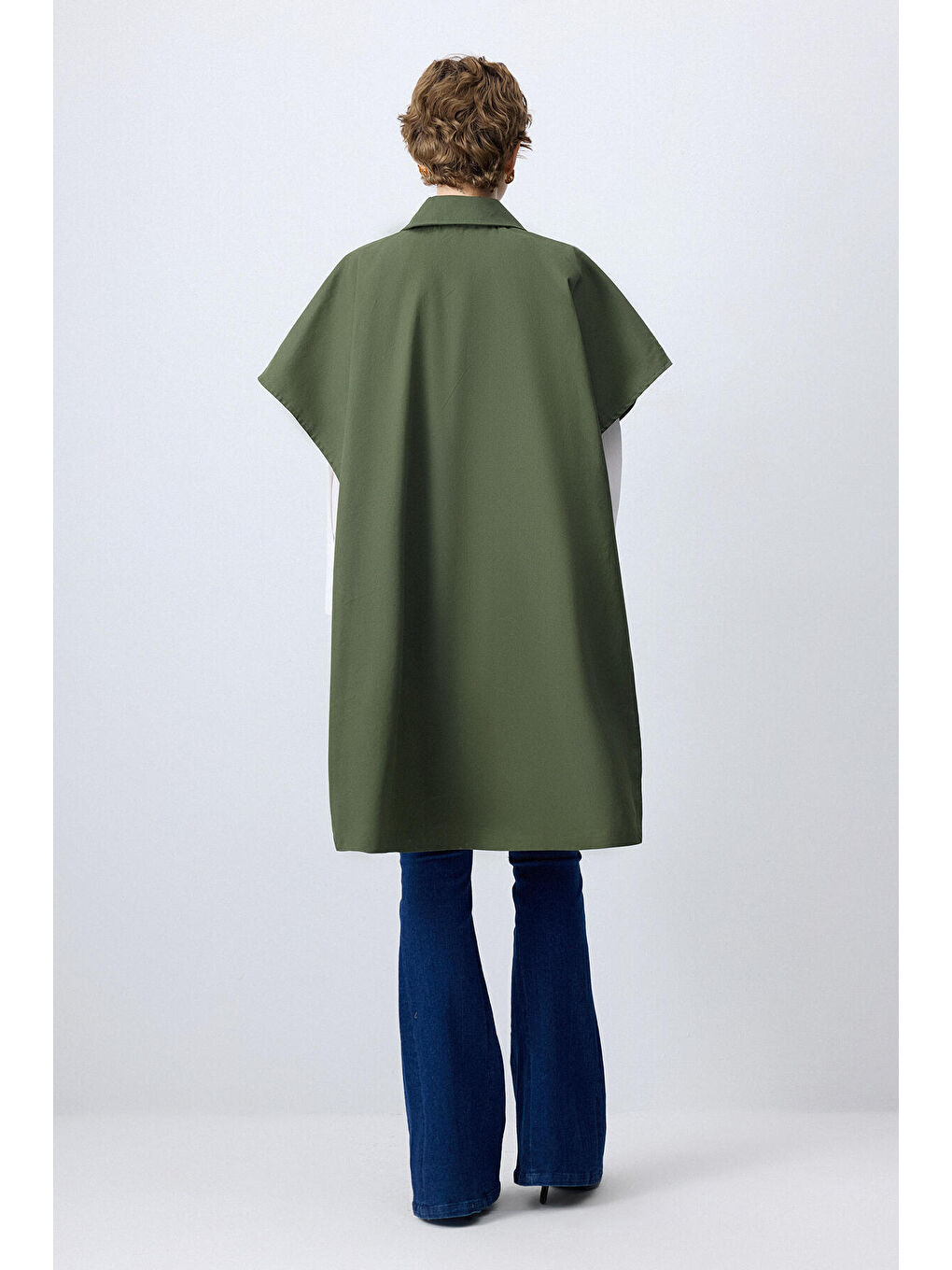 Haki Kruvaze Gabardin Trençkot-2