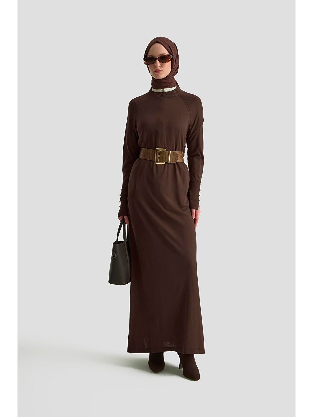 Kahverengi Elbise 25Kd7002 Acı Kahve-1