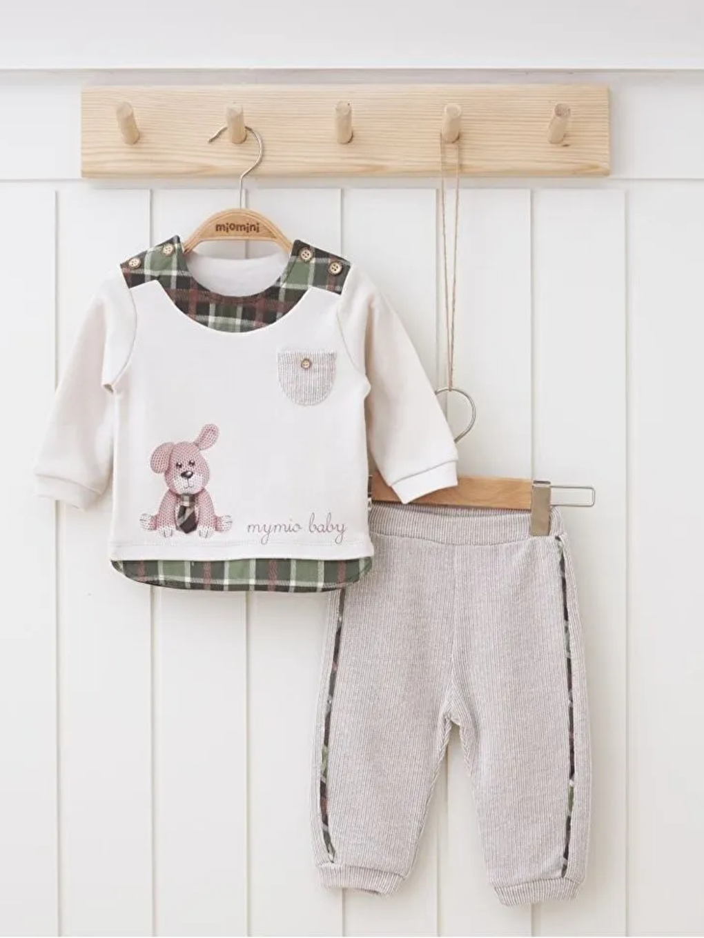 Kahverengi Bisiklet Yaka Erkek Bebek 2'li Takım