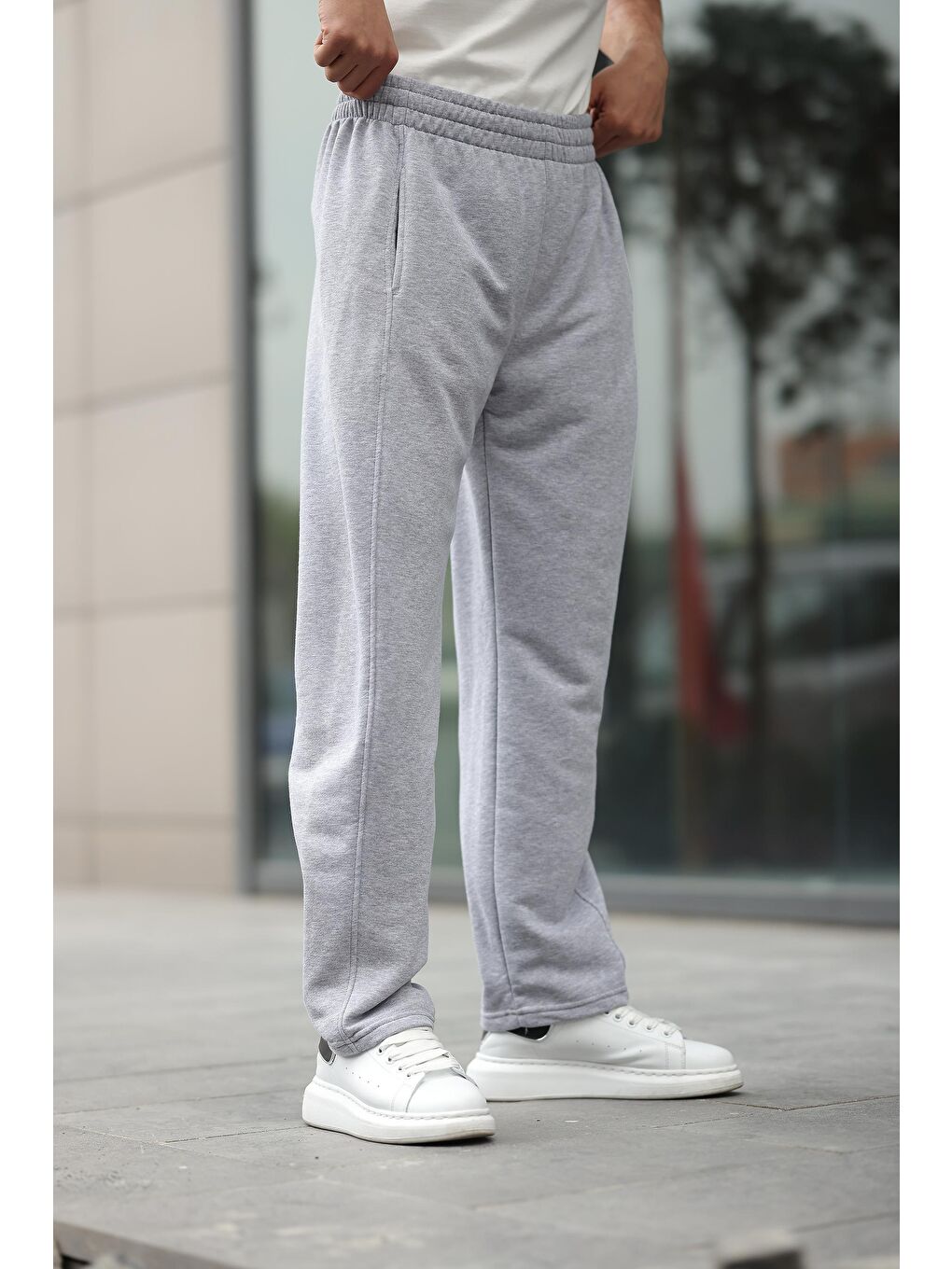 Gri Rahat Kesim Erkek Eşofman Altı E6560-2