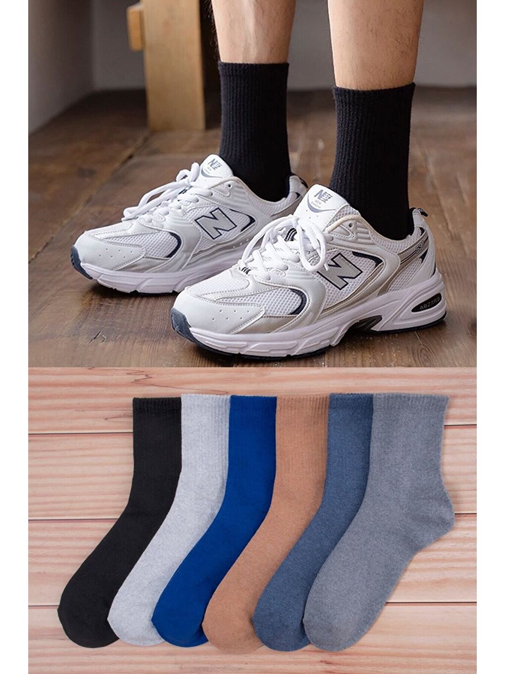 Karışık Unisex 6 Çift Düz Tenis Çorap